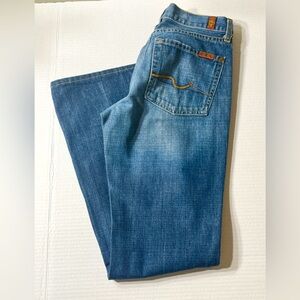 7 For All Mankind Jeans Women’s 28 Flare Made In USA 100% Cotton Minimalist Dark